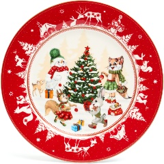 Изображение товара Тарелка закусочная LEFARD елка красная 19 см для Нового Года
