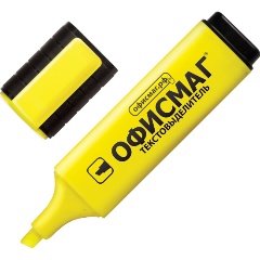 Изображение товара Текстовыделитель ОФИСМАГ, ЖЕЛТЫЙ, линия 1-5 мм, 151203
