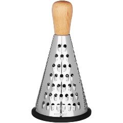 Изображение товара Терка SATOSHI 3-х сторонняя 20см, нерж.сталь, деревянная ручка (885-127)