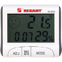 Термогигрометр REXANT комнатный с часами и функцией будильника Изображение 1 - купить в интернет магазине с доставкой, цены, описание, характеристики, отзывы