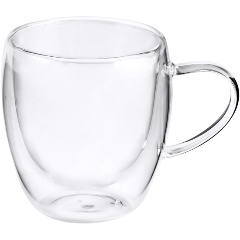 Изображение товара Стеклянная термокружка Appetite Studio 240 мл двойные стенки стильный дизайн