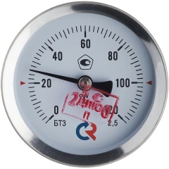 Изображение товара Термометр биметаллический осевой Росма, тип БТ-31.211 (корпус-сталь) 120С, G1/2"