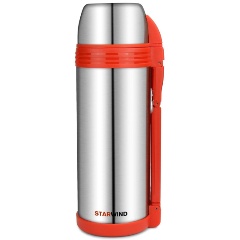 Изображение товара Термос Starwind 1.8 л, нерж. сталь, серебристый/красный (30-1800)