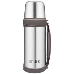 Изображение товара Термос TalleR Экспириенс 1 л, 28.5 см, нерж. сталь, стальной/коричневый (TR-22436)