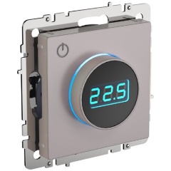 Изображение товара Термостат электронный с индикацией IEK BRITE СП IP20 ТС10-1-БрЖ жемчуж., BR-RT11-K36