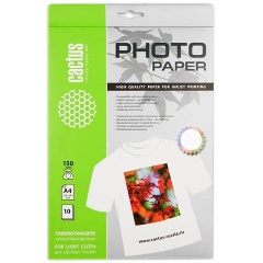 Изображение товара Термотрансферная бумага Cactus для светлых тканей A4 150 г/м2 10 листов