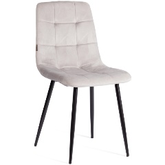 Изображение товара Комплект стульев TetChair CHILLY 2 шт. металл, велюр / светло-серый, чёрный