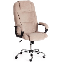 Изображение товара Кресло руководителя TETCHAIR BERGAMO хром (22) флок , бежевый, 7