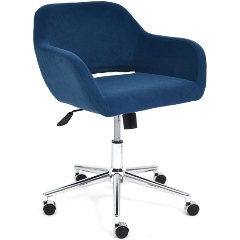Изображение товара Компьютерное кресло TETCHAIR MODENA хром, флок , синий, 32
