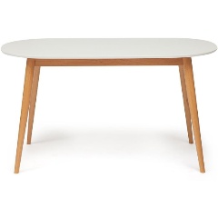 Изображение товара Стол обеденный TETCHAIR MAX (Макс), 140х80х75 см, белый+натуральный (Бук)