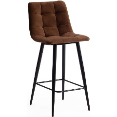 Изображение товара Стул полубарный TETCHAIR CHILLY (mod. 7095пб ) / 1 шт. в упаковке ткань/металл, 55x44x94 см, высота до сиденья 66 см, коричневый barkhat 12/черный
