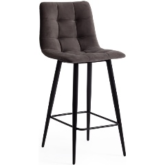 Изображение товара Стул полубарный TETCHAIR CHILLY (mod. 7095пб ) / 1 шт. в упаковке ткань/металл, 55x44x94 см, высота до сиденья 66 см, темно-серый barkhat 14/черный
