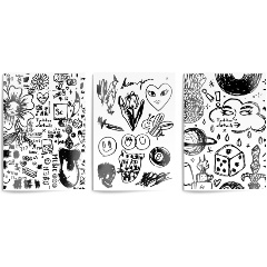 Изображение товара Тетрадь 96 л. А4 кл. скреп. LOREX TATTOO офс. мел. карт., soft touch, выб.УФ-лак, запечатка форзаца