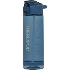 Изображение товара Бутылка для воды THEROPOD TP-23 0.75L, силиконовый поильник под крышкой, прозрачно-синяя