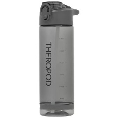 Изображение товара Бутылка для воды THEROPOD TP-23 0.75L, силиконовый поильник под крышкой, прозрачно-чёрная