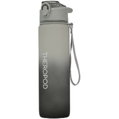 Изображение товара Бутылка для воды THEROPOD TP-82 1.035L, силиконовый поильник под крышкой, серая