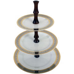 Изображение товара Этажерка 3-х ярусная THUN 1794 "Opal", "Широкий кант, платина золото" (P1548914SQ28400701)