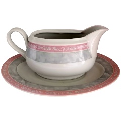 Изображение товара Соусник THUN 1794 Яна 400 мл фарфор серый мрамор с розовым кантом 2 шт