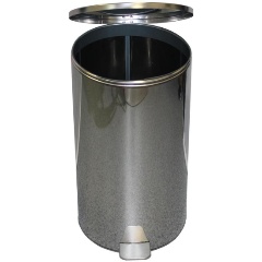 Изображение товара Урна для мусора с педалью Титан 40 л стальная хром (300х500 мм)