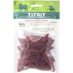 Изображение товара Лакомство для собак TitBit Телятина Золотая коллекция 70 г для поощрения и дрессировки