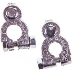 Изображение товара Клеммы АКБ SKYWAY Азия свинцовые КОНТАКТ с креплением провода зажим болтовой верхний компл. 2шт