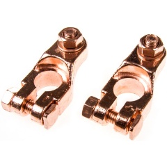 Изображение товара Клеммы АКБ SKYWAY Европа медные с креплением провода зажим болтовой верхний компл. 2шт