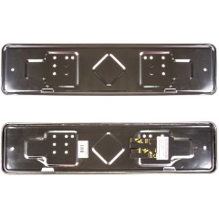 Изображение товара Рамка для номера SKYWAY металл под болт нерж. сталь без надписи +противошумные полоски 1шт