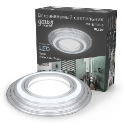 Изображение товара Точечный светильник Gauss Backlight BL139 Кругл. Хром. Gu5.3, 3W, LED 4000K 1/40