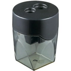 Изображение товара Точилка для карандашей ручная Deli E39768 2 отверстия пластик ассорти дисплей