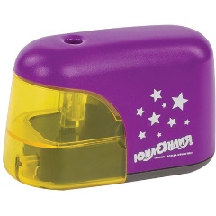 Изображение товара Точилка электрическая ЮНЛАНДИЯ "Stars", питание от 4 батареек АА, корпус фиолетовый