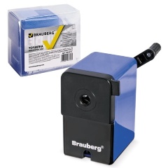 Изображение товара Точилка механическая Brauberg RoboBlue металлический механизм, чёрная/синяя