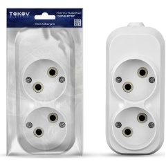Изображение товара Колодка удлинителя TOKOV ELECTRIC 2-м 10А без заземл. АБС-пластик бел., TKE-C01-KU2