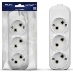 Изображение товара Колодка удлинителя TOKOV ELECTRIC 3-м 10А без заземл. АБС-пластик бел TKE-C01-KU3