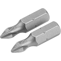 Изображение товара Набор торцевых вставок TOLSEN 1/4" Phillips PH1, 2 шт, длина 25 мм