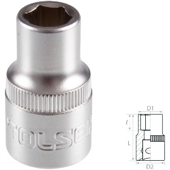 Изображение товара Торцевая головка TOLSEN стандартная шестигранная 1/2", 10 мм
