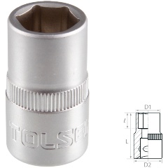 Изображение товара Торцевая головка TOLSEN стандартная шестигранная 1/2", 12 мм