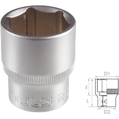Изображение товара Торцевая головка TOLSEN стандартная шестигранная 1/2", 22 мм