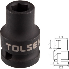 Изображение товара Торцевая головка TOLSEN ударная шестигранная 1/2", 11 мм