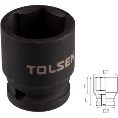 Изображение товара Торцевая головка TOLSEN ударная шестигранная 1/2", 22 мм