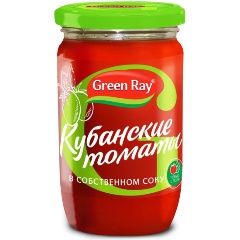 Изображение товара Томаты Green Ray Кубанские в собственном соку 720 мл