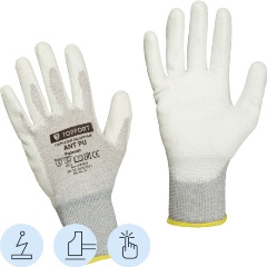 Изображение товара Перчатки защитные TopFort Ant PU антистат.нейлон/карбон.нить с ПУ р.9