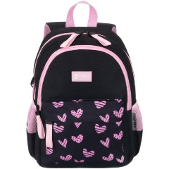 Изображение товара Рюкзак TORBER CLASS X Mini, чёрный/розовый с орнаментом, полиэстер 900D + Мешок для обуви в подарок