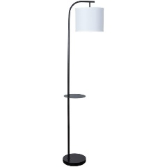 Изображение товара Современный торшер Arte Lamp Connor A4053PN-1BK для гостиной белый ткань металл