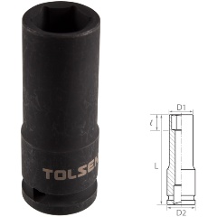 Изображение товара Торцевая головка TOLSEN ударная, глубокая, шестигранная, 1/2", 17 мм