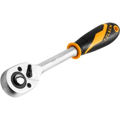 Изображение товара Трещотка TOLSEN "GRIPro", 3/8", 205 мм, 72 зубца, флажковая с кнопкой