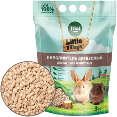 Изображение товара Наполнитель для мелких животных Triol древесный 6мм, 3л, серия LITTLE VILLAGE