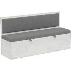 Изображение товара Скамья прямая ТРИЯ Берген (Дуб Крафт белый/Велюр серый)