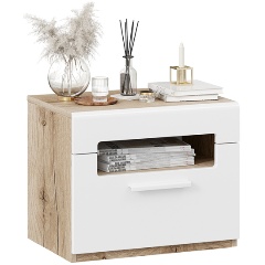 Изображение товара Тумба ТРИЯ Фьюжн ТД-260.03.01 Белый глянец/Дуб Делано