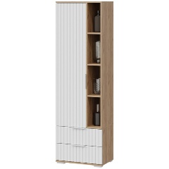 Изображение товара Шкаф для посуды ТРИЯ Хилтон Дуб крафт золотой//Белый матовый