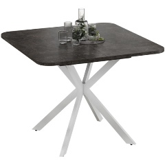 Изображение товара Стол обеденный ТРИЯ Лиссабон раздвижной Тип 1 Белый муар/Ателье темный